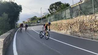 Sanremo poggio descent 2023 MvDP WVA Ganna Pogačar road side video [upl. by Vil813]