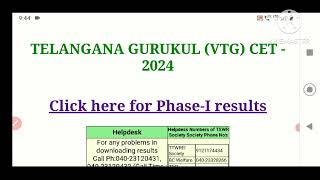 TGCET Results 2024  TGCET 5th Class Results 2024  TS Gurukulam Results 2024 [upl. by Lian]