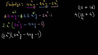 Factoring polynomials common factor Hindi  Class 8 India  Khan Academy [upl. by Ainotahs]