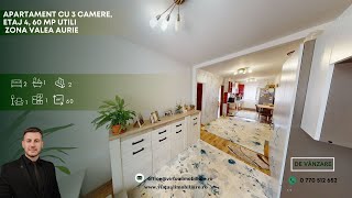 Apartament de vanzare in Sibiu 3 camere  mobilat utilat  Valea Aurie [upl. by Ahsinid]