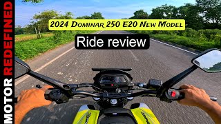 2024 Bajaj Dominar 250 E20 New Model Ride review  After first service 👍🏻  Peju Boi [upl. by Nylrahc]