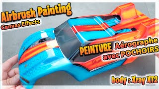 tuto Comment Peindre une voiture RC à lAEROGRAPHE avec pochoirs  How to paint AIRBRUSH amp Canvas [upl. by Silvain]