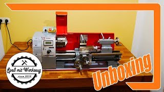 Holzmann Drehmaschine ED400FD Unboxing  erster Eindruck [upl. by Nileuqcaj405]