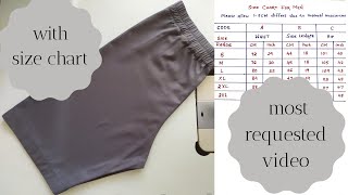 Mens Boxer Shorts Trouser Cutting And Stitching Tutorial With Size Chart [upl. by Devitt773]