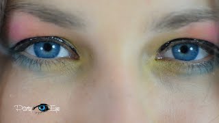 Niebieskie soczewki kolorowe PartyEye D AQUA  Aqua Blue Color Contact Lenses [upl. by Colner]