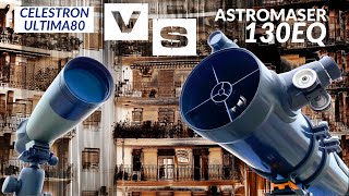 Celestron Astromaster 130eq Telescope Vs Celestron Ultima80 Spotting scope  Reflector Vs Refractor [upl. by Hanley568]