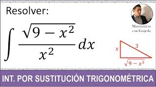 Integración por sustitución trigonométrica Ejemplo 1 [upl. by Nwahser]