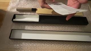 Unboxing  Furinkazan Yanagi Kiritsuke 30cm Gingami  Sushibar [upl. by Bergess]