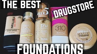 THE BEST DRUGSTORE FOUNDATIONS with DEMO FOR EACH [upl. by Wettam]