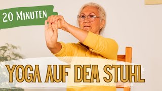 20 Minuten Yoga auf dem Stuhl für Menschen Ü60 Anfängerinnen und Büropausen mit Adishakti [upl. by Oletha248]