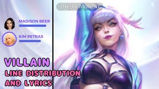 KDA  VILLAIN LINE DISTRIBUTION AND LYRICS [upl. by Tracey770]