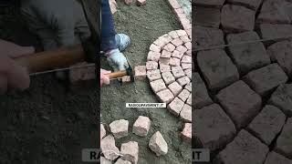 Cubetti di granito rosa posa ad arco skills trending stone pavimenti skill tiktok trend [upl. by Hammel992]