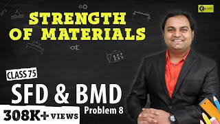 SFD and BMD  Problem 8  Shear Force and Bending Moment Diagram  Strength of Materials [upl. by Rettig]