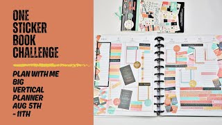 Plan With Me  Big Vertical Planner  Aug 5th  11th  One Sticker Book Challenge  Miss Maker [upl. by Timoteo]