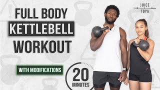 20 Minute Full Body Kettlebell Workout With Modifications [upl. by Llieno858]