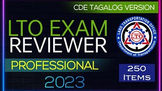 LTO EXAM REVIEWER PROFESSIONAL DRIVERS LICENSE 2023  CDE EXAM REVIEWER TAGALOG VERSION [upl. by Adnesor]