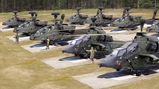 Feared US amp German Attack Helicopters Take off and Fly Together [upl. by Ireva]