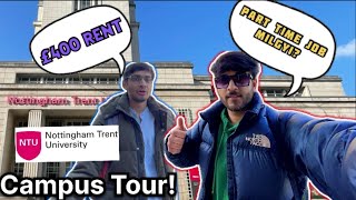 NOTTINGHAM TRENT UNIVERSITY Campus Tour Student Review  NTU Vlog  Room rent in Nottingham [upl. by Derina]