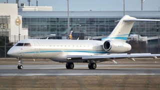 Bombardier Global Express N70PS arrival at Munich Airport [upl. by Snebur880]