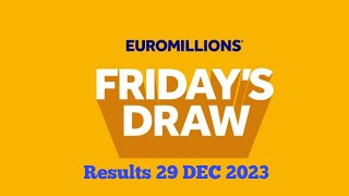 Euromillions results live 29 Dec 2023  euromillions draw live  euromillions live tonight results [upl. by Onaicram]