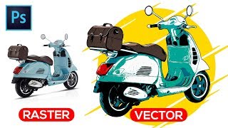 How to Vectorize an Image Photo to Vector  Photoshop Tutorial [upl. by Kitrak]