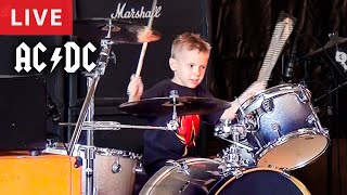 ACDC  Thunderstruck 5 year old Drummer LIVE [upl. by Monda]