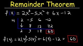 Remainder Theorem and Synthetic Division of Polynomials [upl. by Ecitsuj]