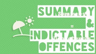 Summary amp Indictable Offences  Legal Studies Terms [upl. by Atauqal487]