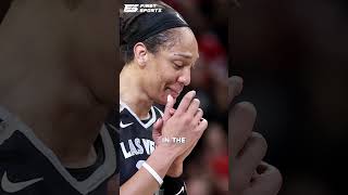 Aja Wilson bursts into tears after 1000 points regular season record ajawilson wnba [upl. by Heeley]