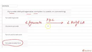 Pyruvate dehydrogenase complex is usedc in converting [upl. by Ariahaj]