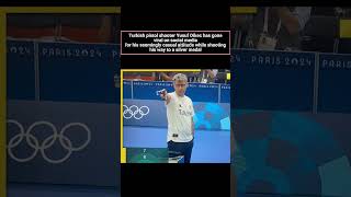 Turkish shooter at Olympics viral olympics telugu funny sports parisolympic yusufdikec swag [upl. by Aekim]