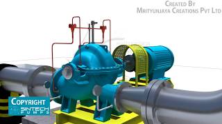 Horizontal Split Case Pump Demonstration Animation [upl. by Dygert]