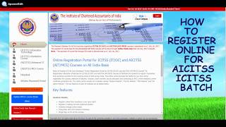 How to Register for ICITSS amp AICITSS Batches Online ICAI [upl. by Aehsal]