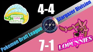 PBO STARGAZER SEMIFINALS  5 Garden City Grotles VS 1 Luscious Lopunnies  Pokemon Draft League [upl. by Aikimat]