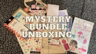 UNBOXING HAPPY PLANNER SQUAD MYSTERY BUNDLE Stickers notebooks and more [upl. by Swisher808]