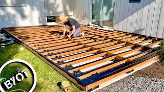 How To Build A Low Profile Deck Patio Part 1 of 2 [upl. by Aihsekal945]