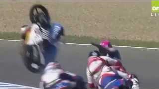 MotoGP 2013 Moto3 Jerez Round 3 Ana Carrasco Crash slowmo [upl. by Roath]