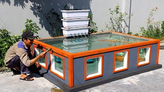 How To Make a Sturdy and Effective outdoor Fish Tank  Design And Decorations [upl. by Twila268]