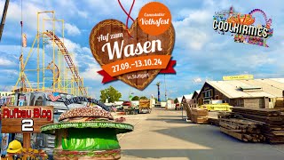 177 Cannstatter Volksfest 2024  Aufbau Blog 2 492024  Clip by CoolKirmes [upl. by Farhsa690]