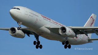 Tunisair A332 landing and take off at Lyon St Exupéry LYSLFLL [upl. by Curren781]