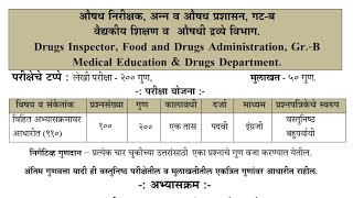 Drug inspector syllabus  Maharastra state MPSC druginspector [upl. by Bobbye632]