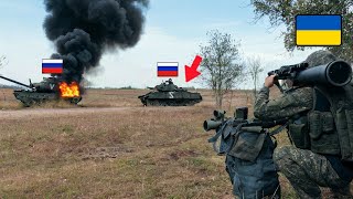 Javelin Missile Hit a Russian T90M Tank along with its crew in the Donetsk region [upl. by Modnar]