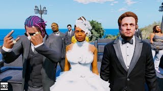 FRANKLINS AUNT DENISE WEDDING GTA 5 Mods [upl. by Alegnaoj]