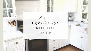 White Farmhouse Kitchen Tour [upl. by Anilah672]