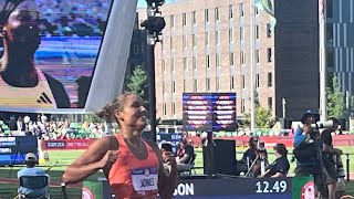 100m Hurdles 2024 US Olympic Trials Round 1 Heat 4 Lolo Jones Keni Harrison Grace Stark [upl. by Annaehs]