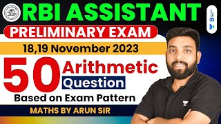 RBI Assistant Pre 2023  50 Arithmetic Questions  Quant by Arun Singh Rawat [upl. by Abdel]