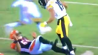 Vontaze Burfict Carted Off On Stretcher After Taking Cheap Shot By JuJu Smith Schuster [upl. by Funda212]