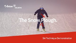 Ski Technique Demonstration  Getting started with the SNOW PLOUGH [upl. by Edaw]