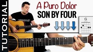 Como tocar A PURO DOLOR en guitarra acústica MUY FACIL ACORDES y ritmo [upl. by Frohman797]