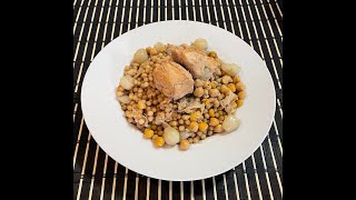 Couscous  Maftoul with Chicken  مفتول على دجاج  مغربية او كسكس [upl. by Dorrie]